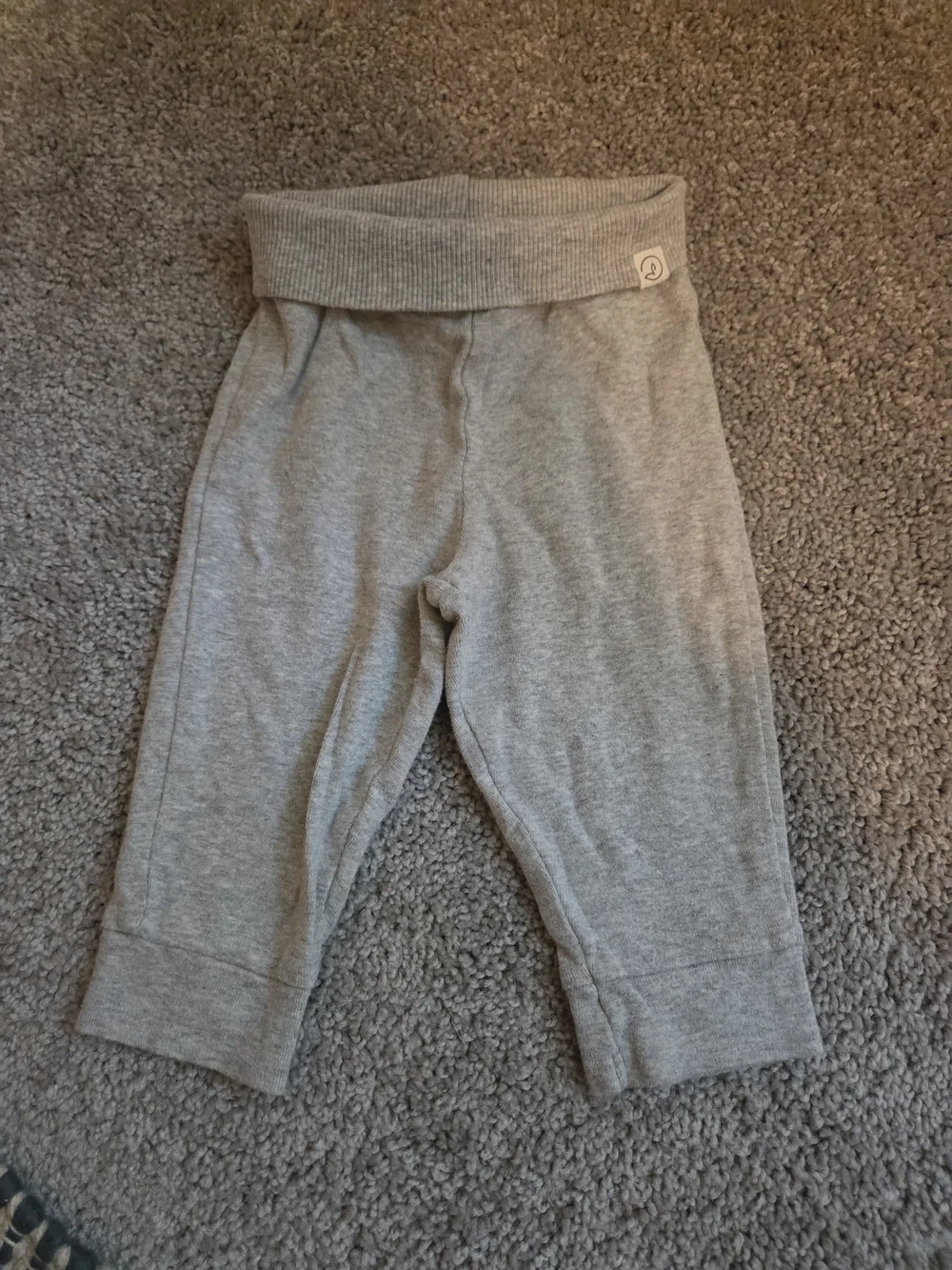 Ribbed Teal and Light Gray Leggings - Fold-Over Waist Baby Boy 9M 3pk
